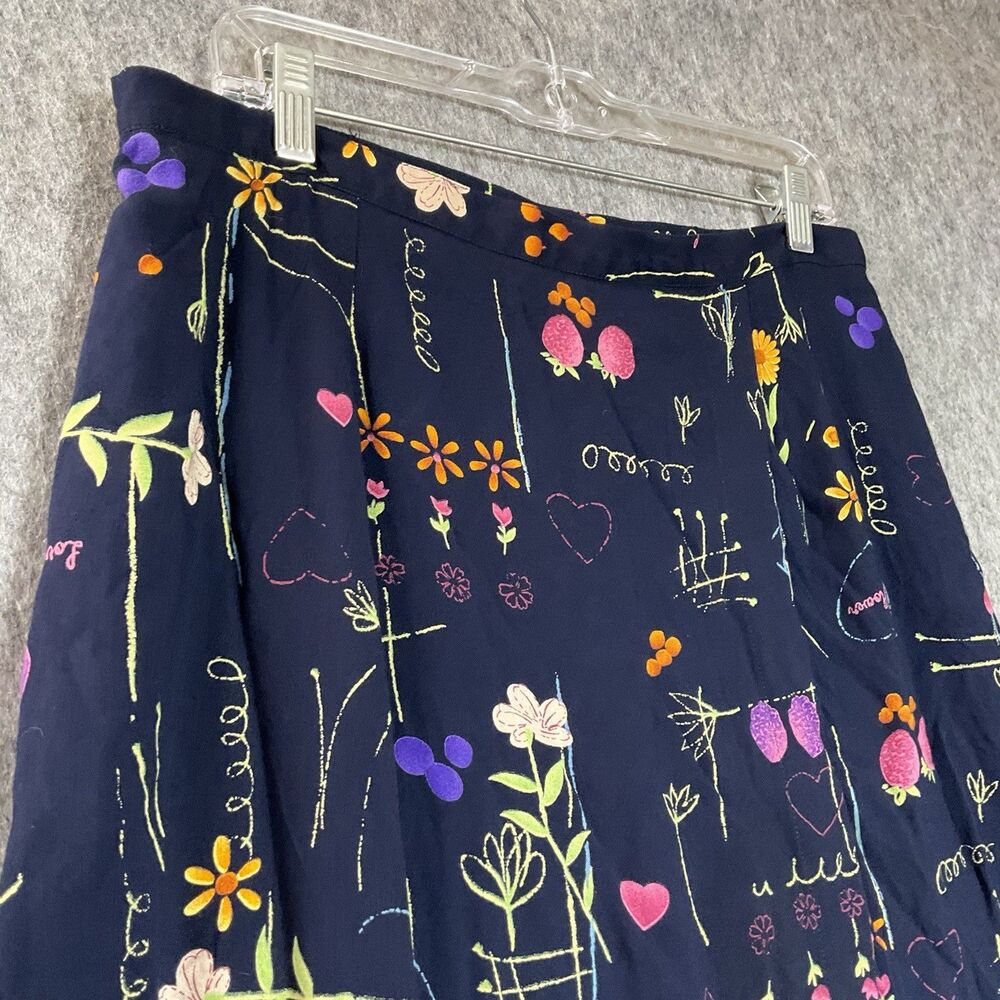 Vintage Stonebridge Skirt Womens Large Blue Floral Maxi Cottage Church Modest * - Picture 4 of 11